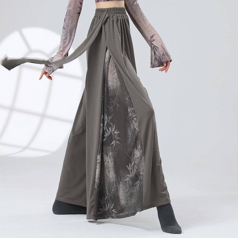 Guofeng New Chinese -style Modern Dance Classical Dance Ink Set refers to the loose dance body of the water gauze top