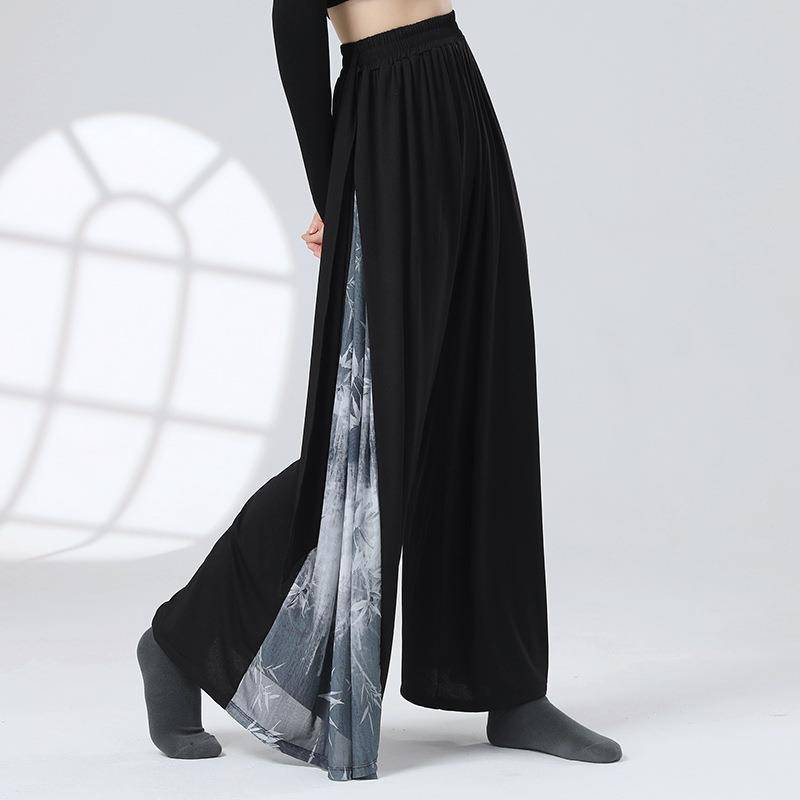 Guofeng New Chinese -style Modern Dance Classical Dance Ink Set refers to the loose dance body of the water gauze top