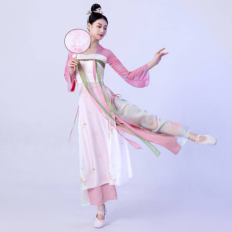 Classical dance clothing, Yiyun Yaosa Chinese Dance Performance Female Female Hanfu Hanfu Breast Broken Ribbon Set