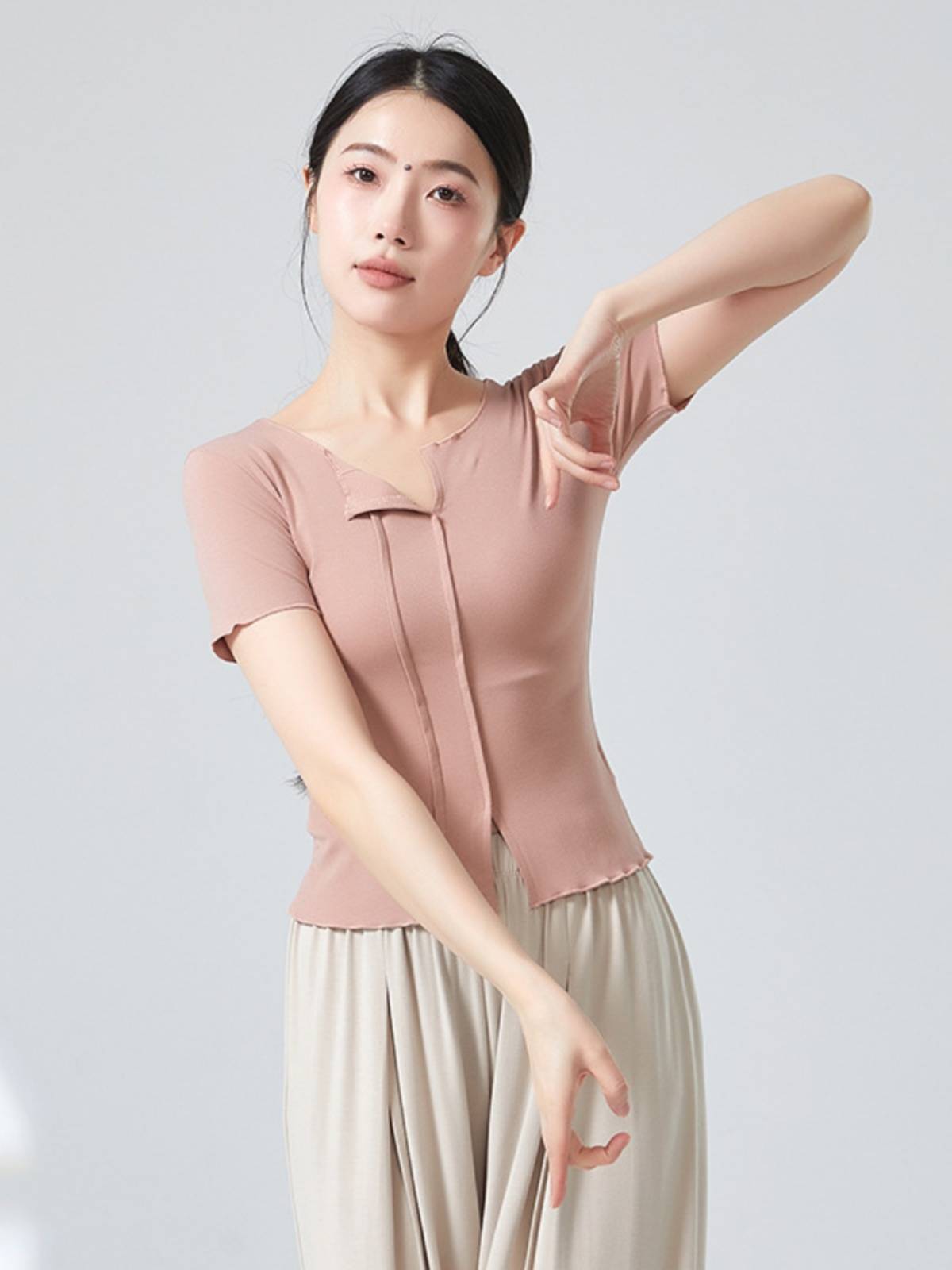 Classical Dance Dance Funny Female Summer Short Sleeve Adult Dance Training Services Chinese Modern Dance Teacher Performance Server top