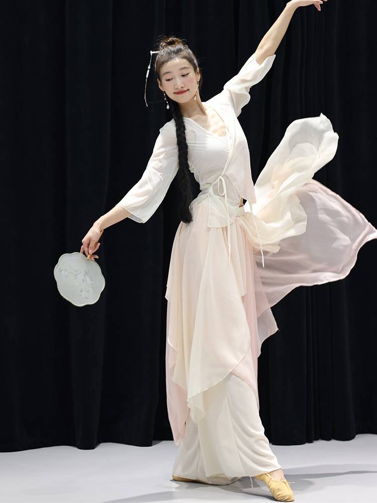 Classical dance clothing body rhyme gauze performance service female elegant fairy dance top female new Chinese dance exercise suit