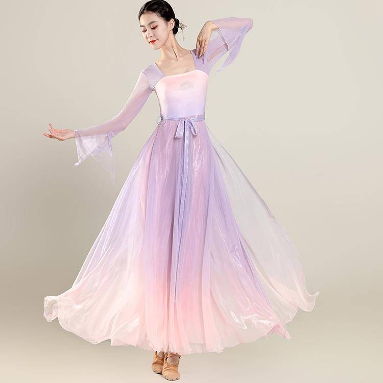 Classical dance dance clothing, Yunding Ya Yao Chinese dance elegant practice suit performance clothing female dress female dress big skirt