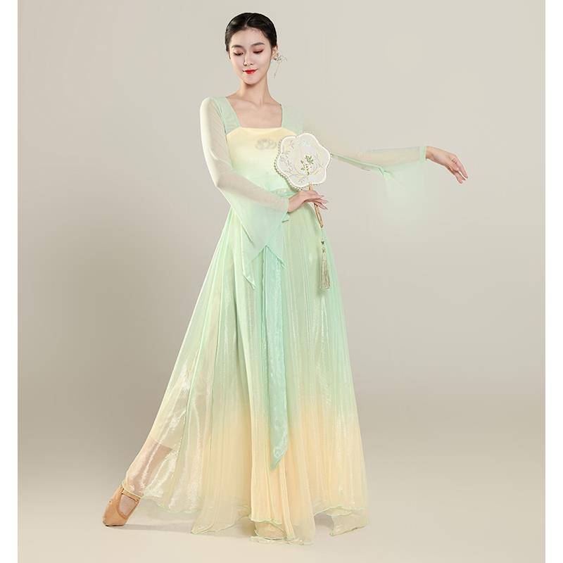 Classical dance dance clothing, Yunding Ya Yao Chinese dance elegant practice suit performance clothing female dress female dress big skirt