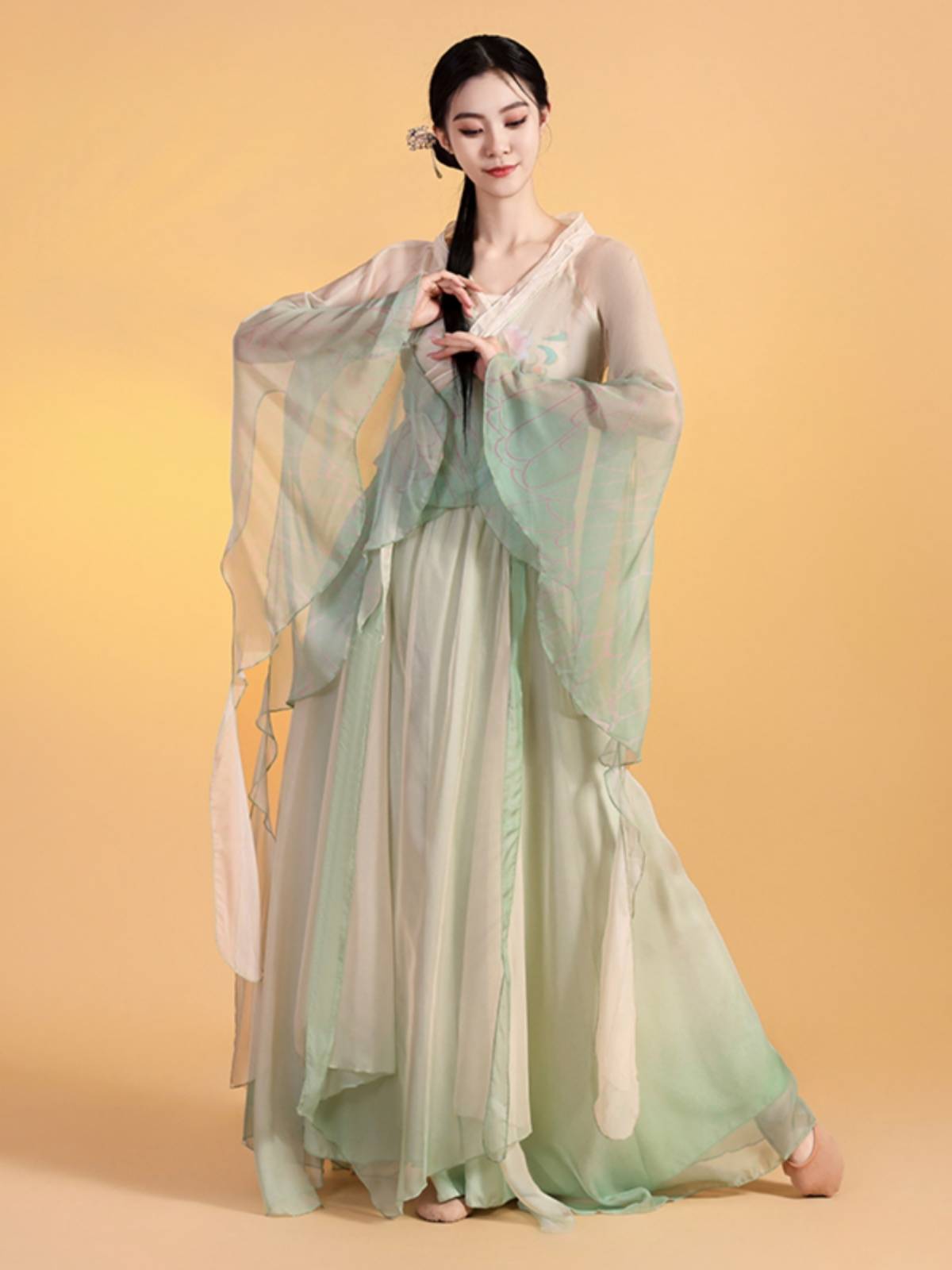Classical dance clothing butterfly gradient elegant fairy new style beautiful yarn girl skirt pants Chinese dance exercise performance clothing