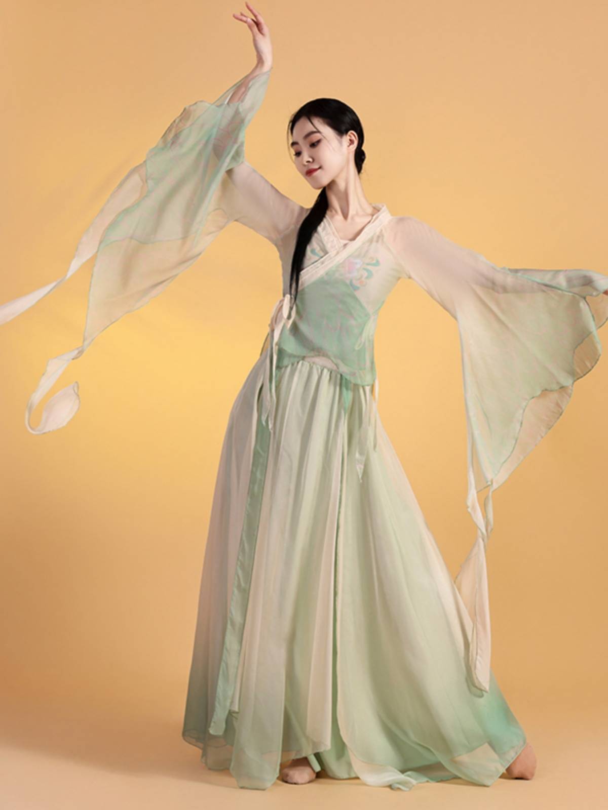 Classical dance clothing butterfly gradient elegant fairy new style beautiful yarn girl skirt pants Chinese dance exercise performance clothing
