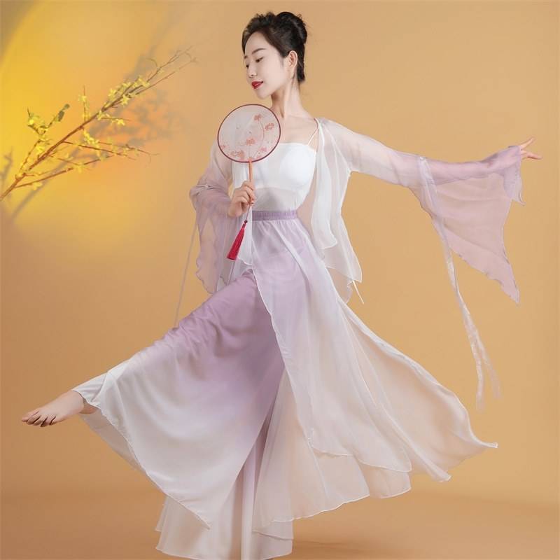 New classical dance clothing, elegant fairy gauze, Chinese Hanfu practice service, showing suit suit practice uniforms