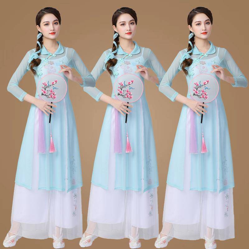 Classical dance new national style square dance clothing set performance stage clothing 1968