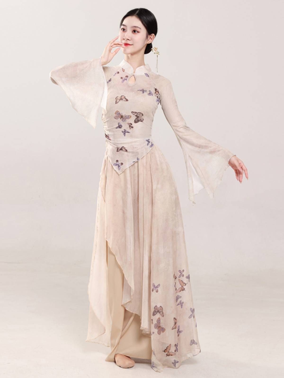 Classical dance clothing body rhyme, elegant yarn clothing female Chinese dance exercise performance, performance clothing suit