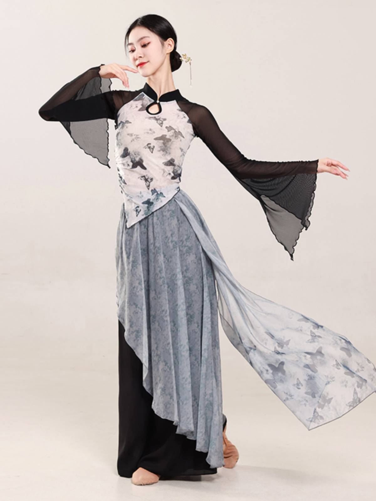 Classical dance clothing body rhyme, elegant yarn clothing female Chinese dance exercise performance, performance clothing suit