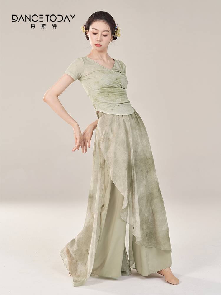 Dancetoday Classical Dance Clothing Closely Loose Skirts Wide -leg Pants Female Chinese Dance Press Dance Pants