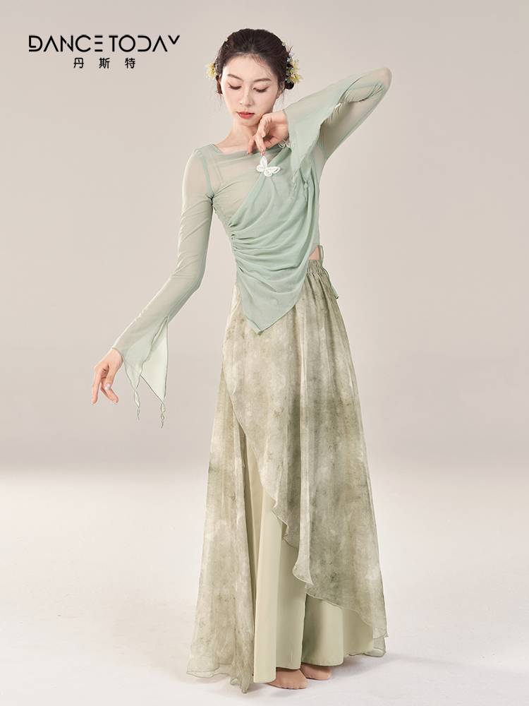 Dancetoday Classical Dance Clothing Closely Loose Skirts Wide -leg Pants Female Chinese Dance Press Dance Pants