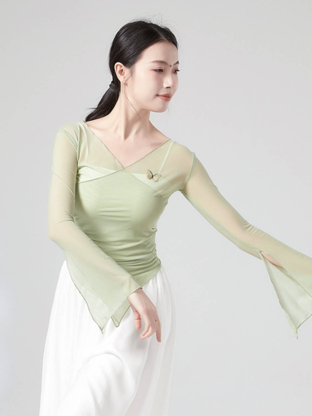 Classical Dance Body Rhyme Butterfly Mask Course Delivery Examination Practice Gongshu Chinese National Dance Clothing Female Teacher Teacher