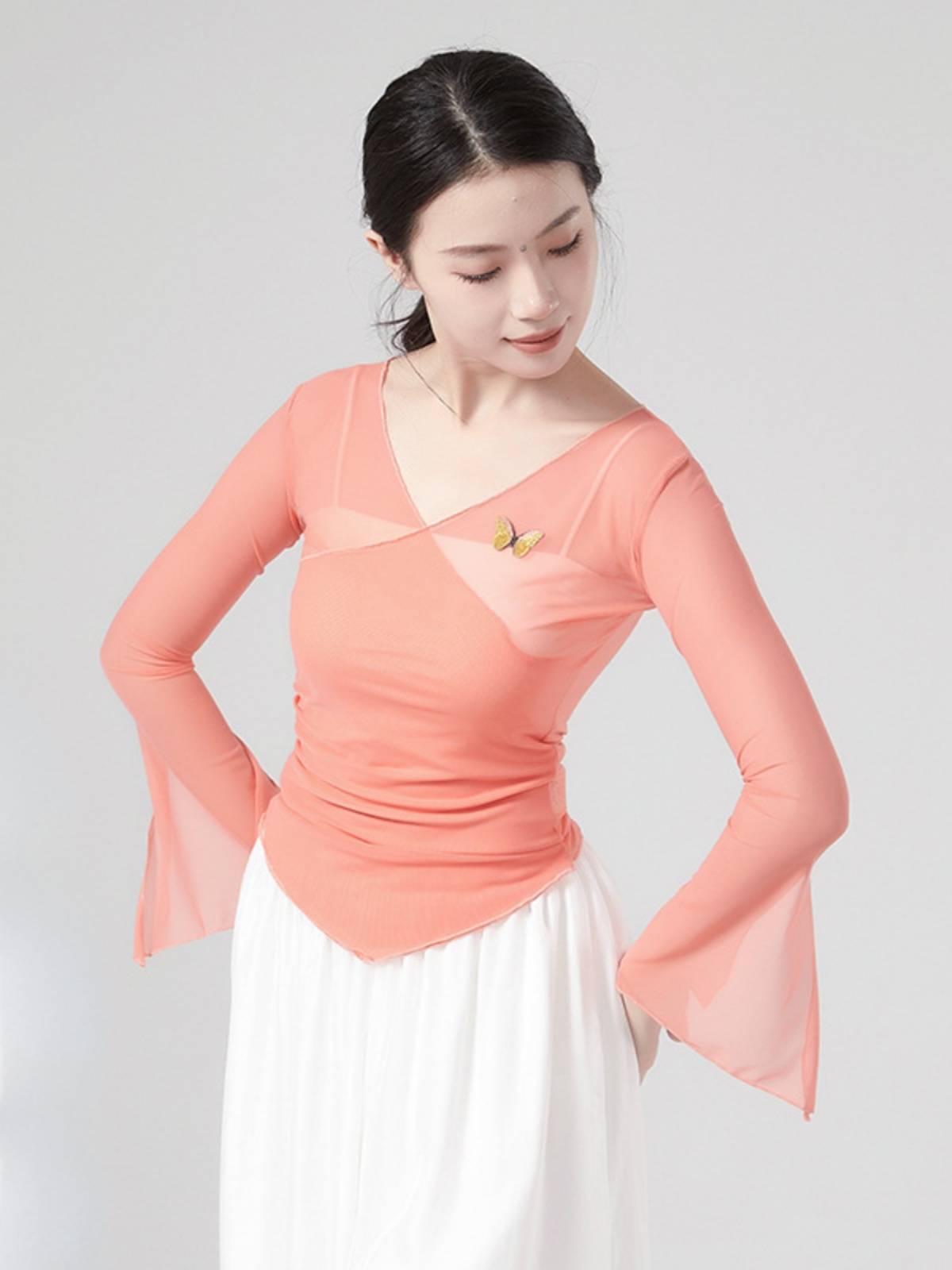 Classical Dance Body Rhyme Butterfly Mask Course Delivery Examination Practice Gongshu Chinese National Dance Clothing Female Teacher Teacher
