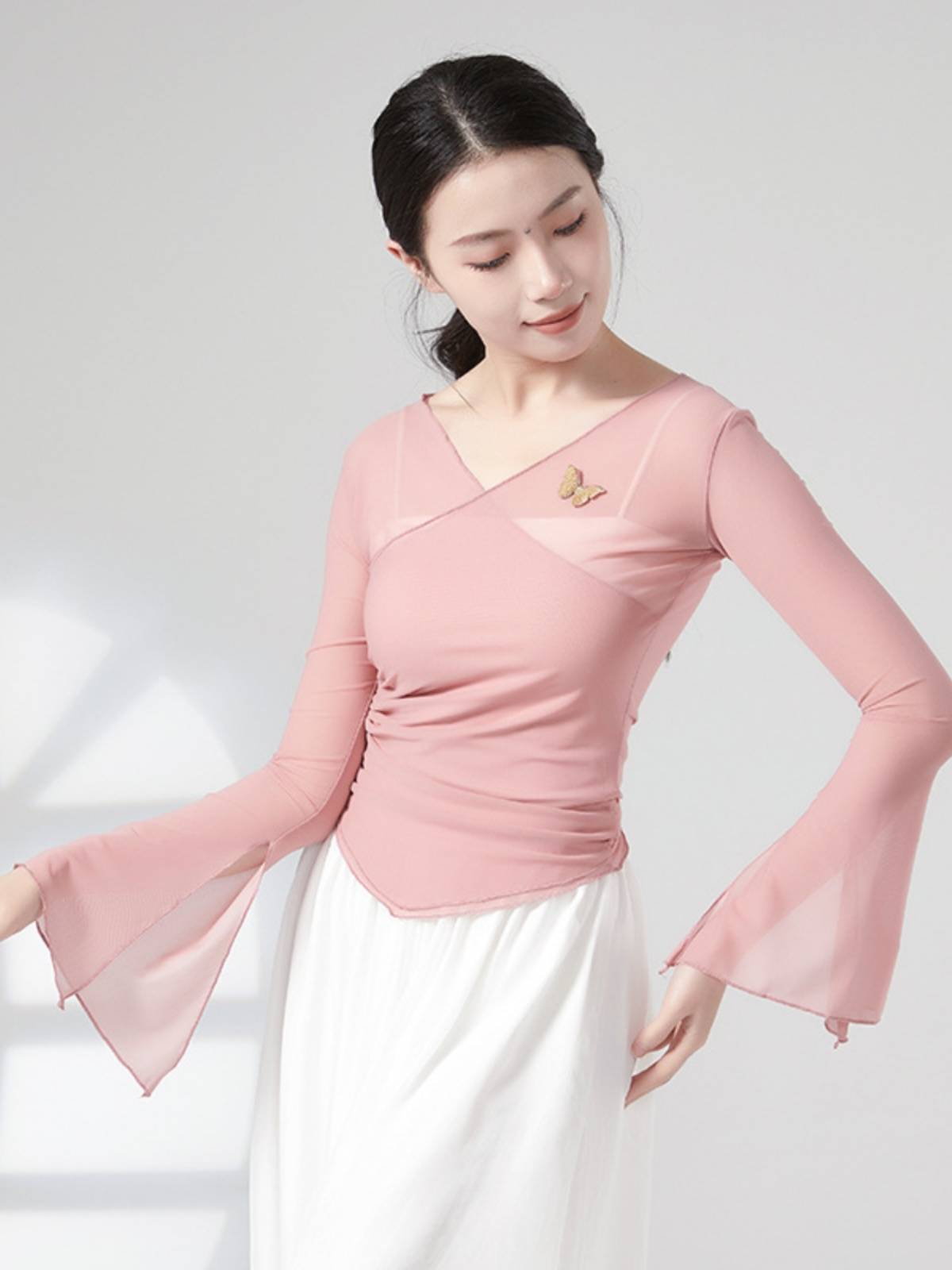 Classical Dance Body Rhyme Butterfly Mask Course Delivery Examination Practice Gongshu Chinese National Dance Clothing Female Teacher Teacher