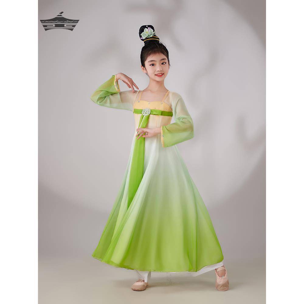 Children's classical dance performance costumes, elegant children, Yu Linger Dance, Chinese style girl ancient style Tang clothing Hanfu