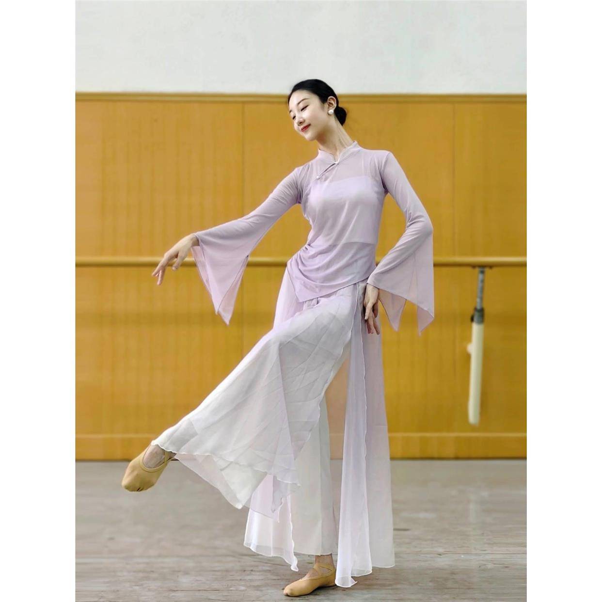 Classical dance yarn clothing fairy dance clothing Chinese dance chiffon practice service performance clothing skirt pants art test