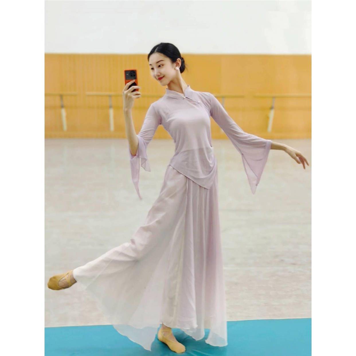 Classical dance yarn clothing fairy dance clothing Chinese dance chiffon practice service performance clothing skirt pants art test