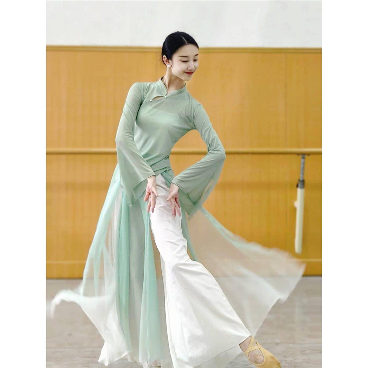 Classical dance yarn clothing fairy dance clothing Chinese dance chiffon practice service performance clothing skirt pants art test