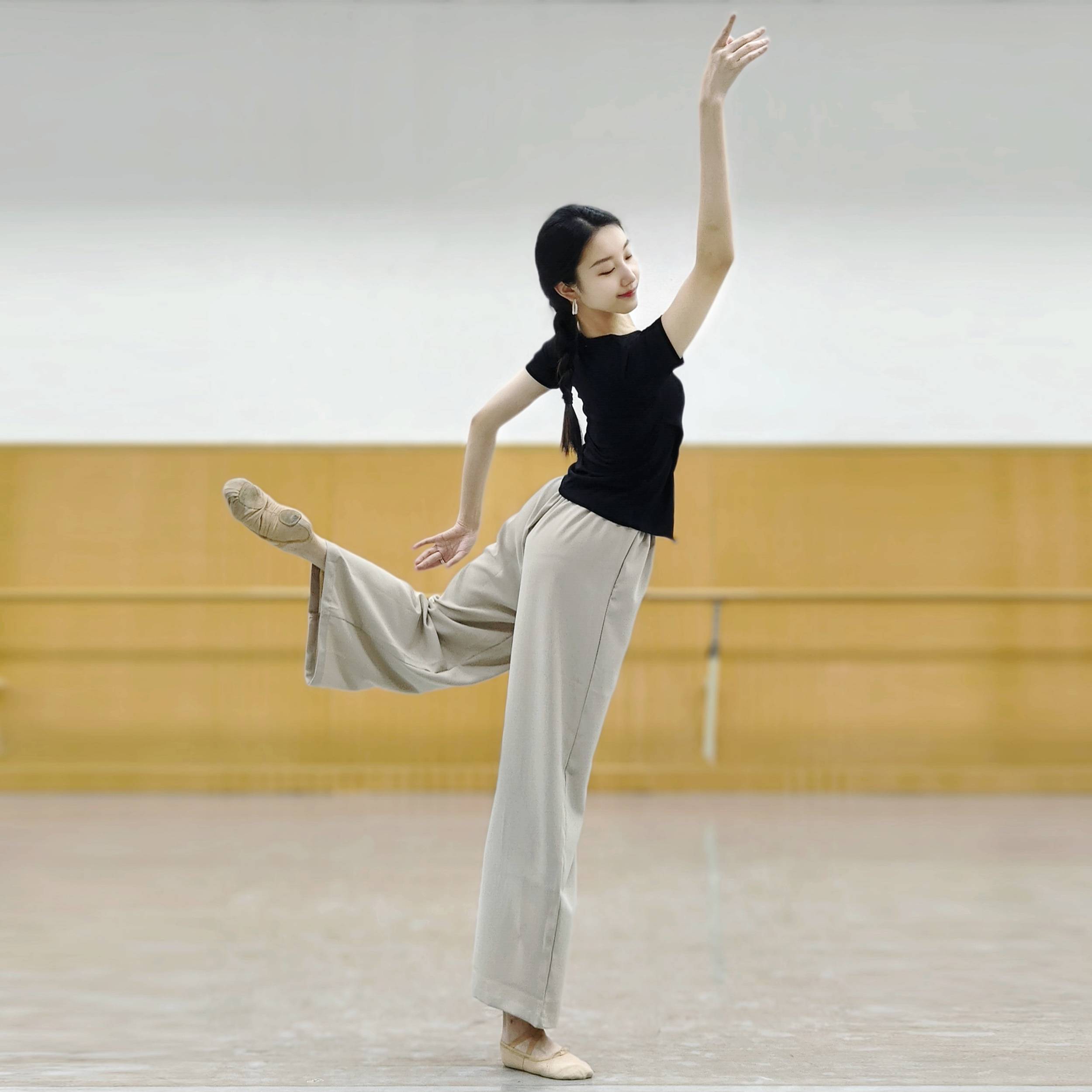 Modern dance exercise pants loose design feel straight pants wide -leg pants classical dance pants yoga jazz art test performance