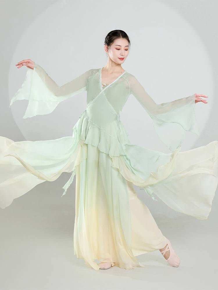 Classical dance clothing female elegant gauze body rhyme chiffon top performance service Chinese dance training service