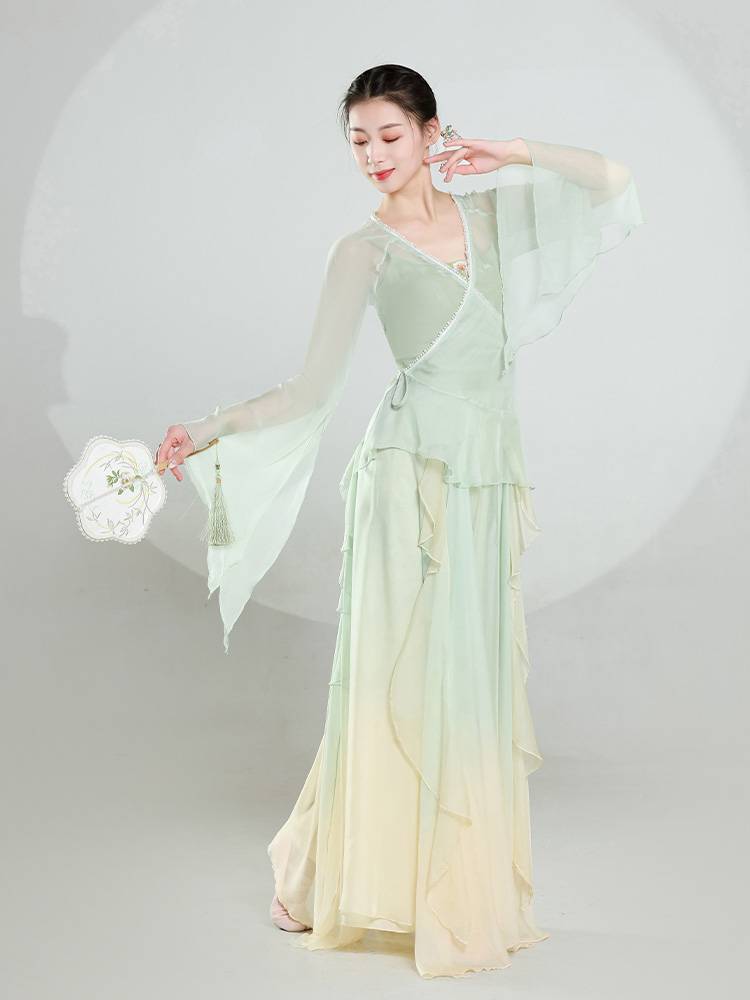 Classical dance clothing female elegant gauze body rhyme chiffon top performance service Chinese dance training service