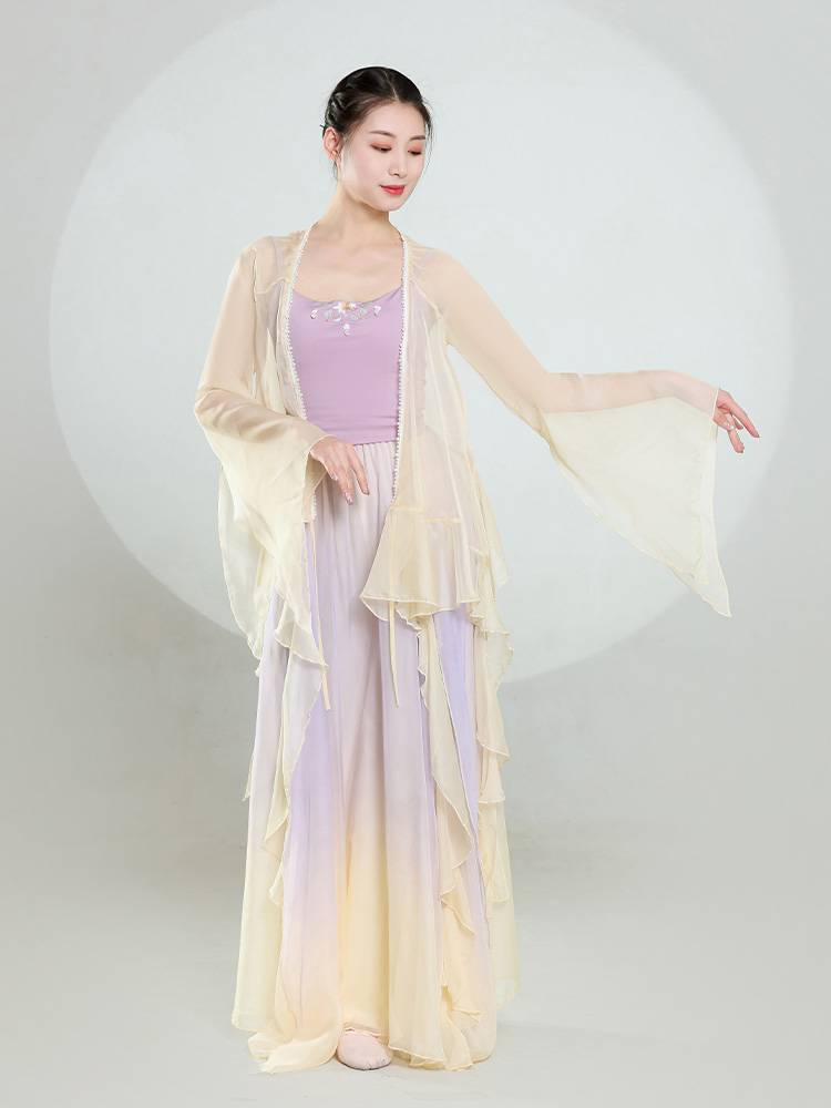 Classical dance clothing female elegant gauze body rhyme chiffon top performance service Chinese dance training service