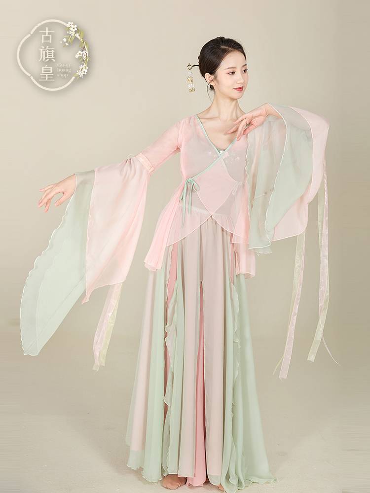 Original ancient flag emperor classical dance clothing female elegant body rhyme yae jacket Chinese clothing Chinese style performance suit suit