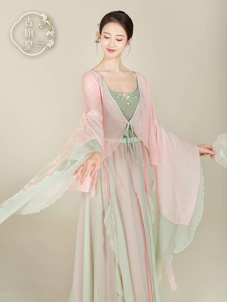 Original ancient flag emperor classical dance clothing female elegant body rhyme yae jacket Chinese clothing Chinese style performance suit suit