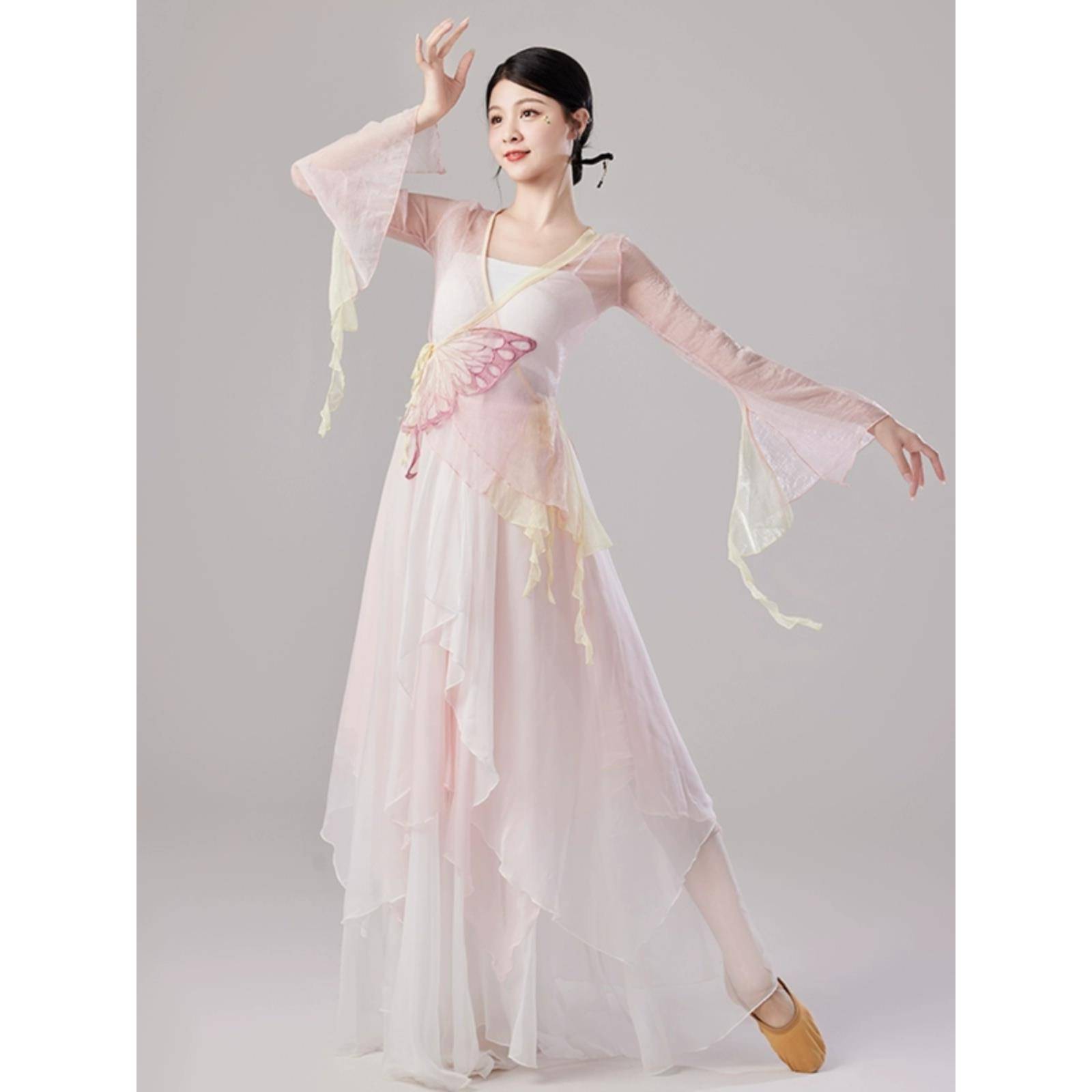 Classical Dance Performance Server Women's Pants Skirts, Fairy Dance Dance Chinese Dance Net Sweaters Performance Performance Clothing