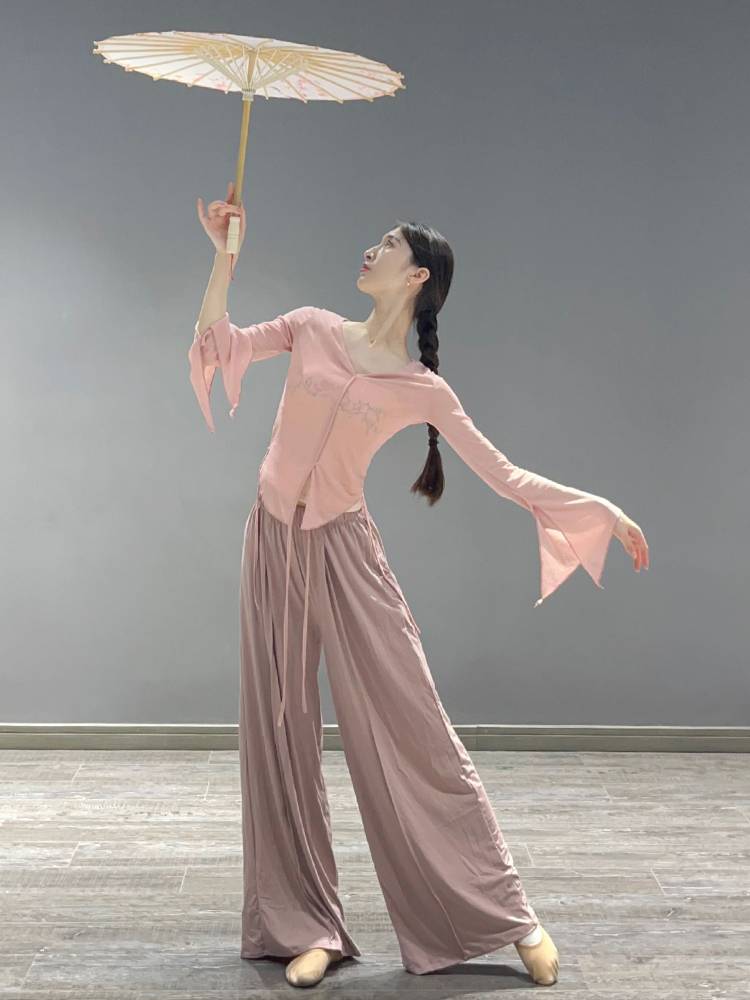 Classical dance clothing slim horn sleeve dance uniforms Modern dance training service Chinese dance -shaped body collection training service girl