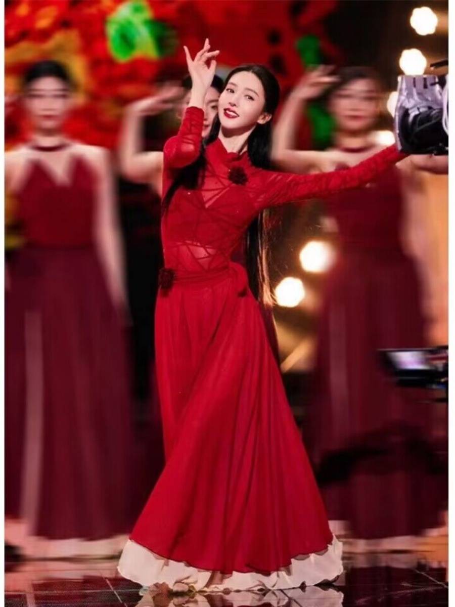 Classical Dance Performance Servant Female Fairy Fairy Jinchen Same Dance Dance Service 2024 New Year's Eve Party Red Dance