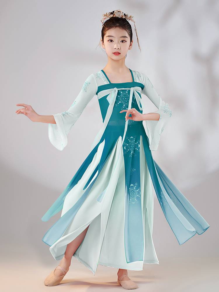 Classical Dance Performance Daughter Cheongsam Costumes Overlated Gauze National Dance Football Dance Fan Dance Watch Dance
