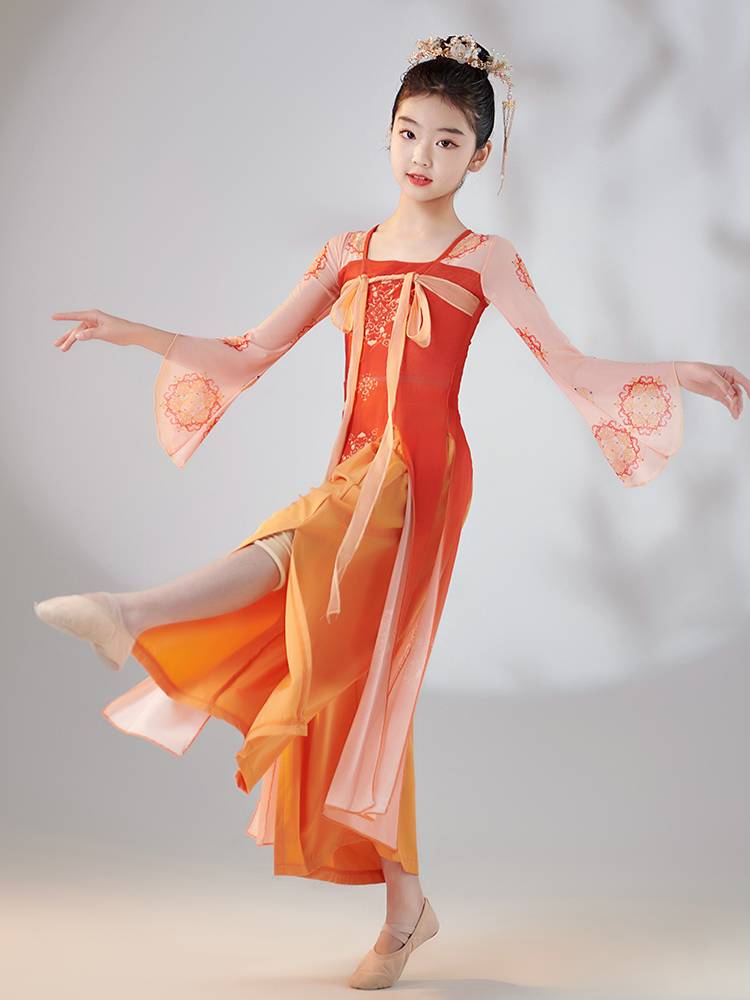 Classical Dance Performance Daughter Cheongsam Costumes Overlated Gauze National Dance Football Dance Fan Dance Watch Dance