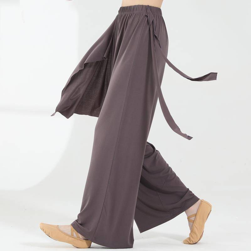 Modern dance wide -leg pants female adult loose straight dance practice pants classical dance training performance performance Xiabing hemp pants