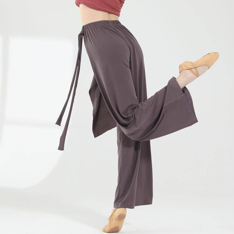 Modern dance wide -leg pants female adult loose straight dance practice pants classical dance training performance performance Xiabing hemp pants
