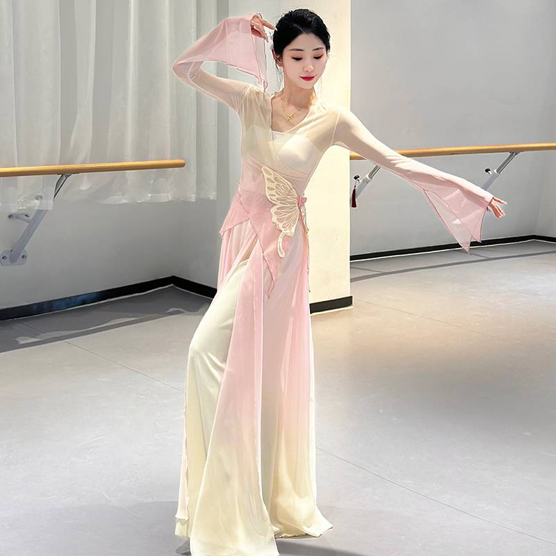 Xiaohan Classical Dance Gravity Butterfly Towel Dress Practice Fun Gaunting Chinese Dance Performance Skirt Pants Performance Summer