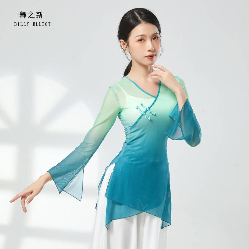 Spot classical dance gauze performance service female elegant body rhyme C base training service Chinese dance clothing and dance practice uniform network