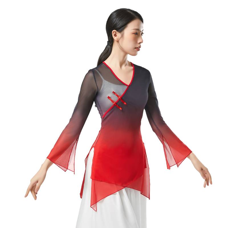 Spot classical dance gauze performance service female elegant body rhyme C base training service Chinese dance clothing and dance practice uniform network