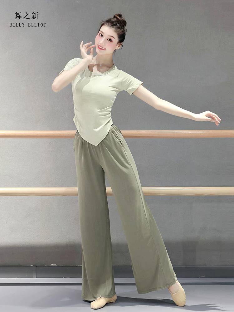 Dance top Women's new black classical dance exercise body training clothing Chinese dance modern dance short sleeves