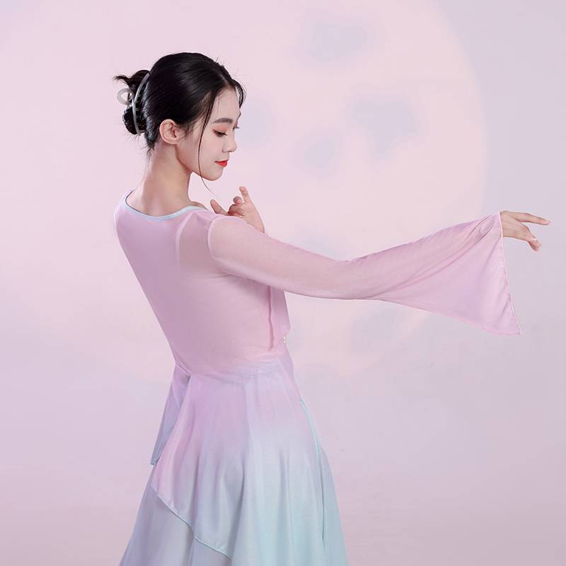 Classical dance clothing body rhyme gradients, gauze, practice service, Chinese dance nation dance clothing set female