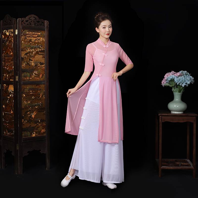 The new classical dance dance clothes, the rhymes of rhymes, cheongsam exercises, Chinese dance elegant art test performance clothing women