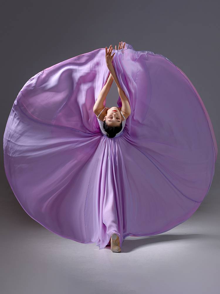 Classical dance big skirt performance clothing dresses double -layer Chinese dance exercise dance dance skirt 720 degrees half -body skirt