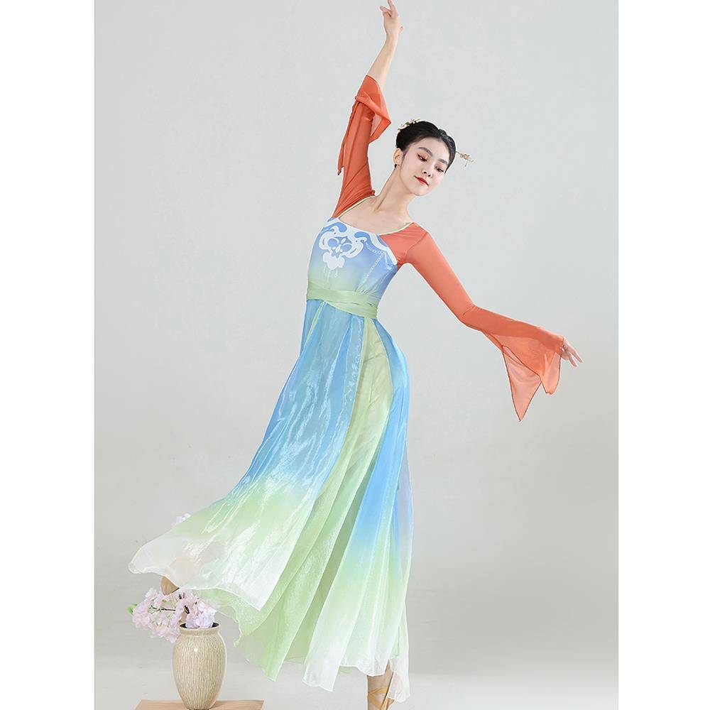 Classical dance clothing elegant female gauze Chinese dance performance ancient style dress Hantang dance clothing practice clothes