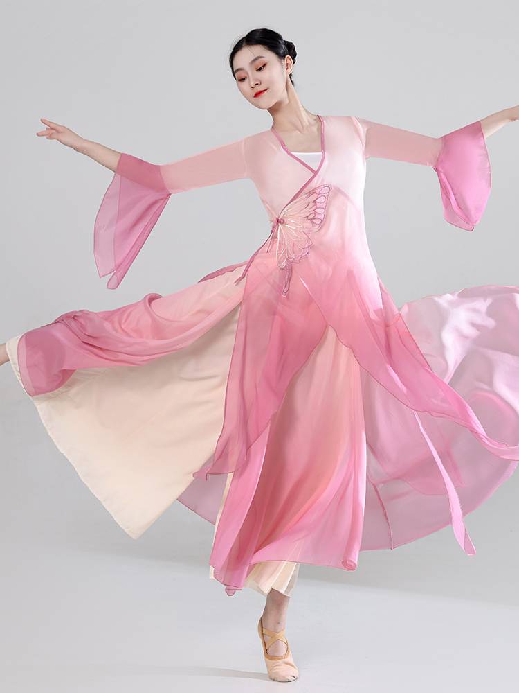 Classical Dance Server Body Rhyme Butterfly Gradient Spring Spring Sleeping Female Permaneous Training Foundation Chinese Dance Performance Service