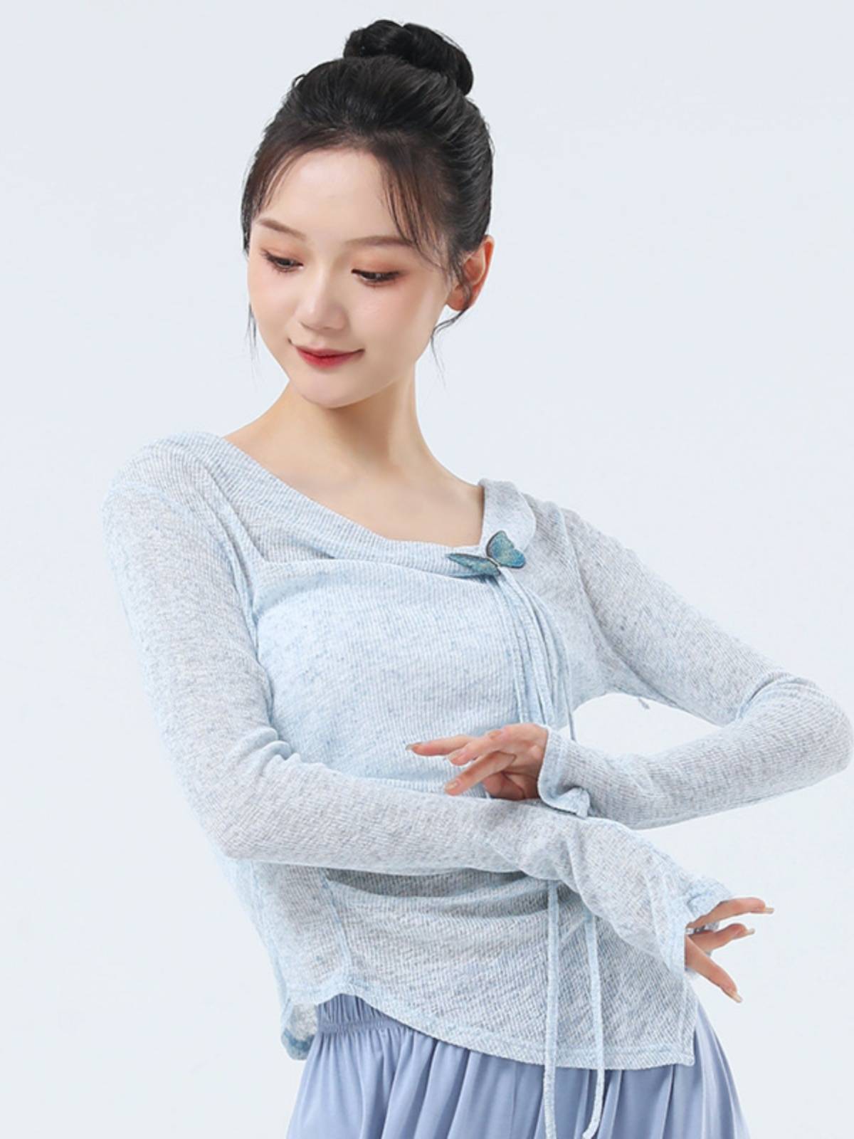 Dance service practice service women's new modern dance -shaped body clothes adult daily training slim body rhyme classical dance top