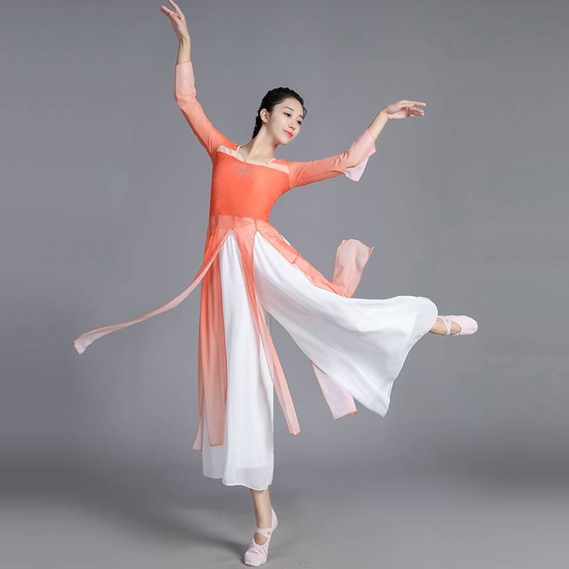 New classical dance body rhyme gauze, ancient style dance clothing performance clothing, elegant Chinese dance exercise, top female spring