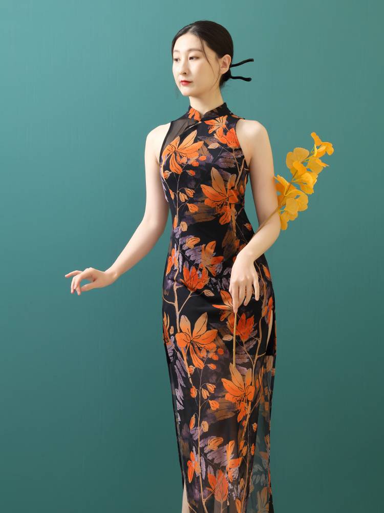Cheongsam dance service classical dance 2024 new elastic Chinese -style improved training service female watch performance dancing special