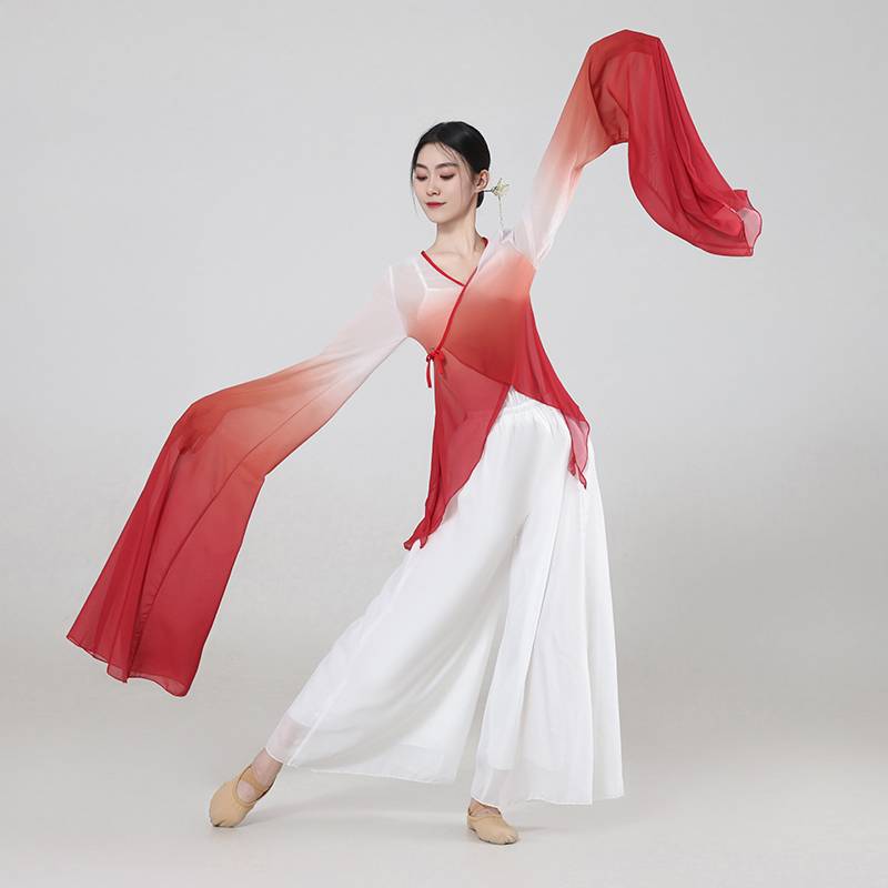Chinese dance country style opera water sleeve lace -up water sleeve gauze exercise jacket dance dance service performance service performance service