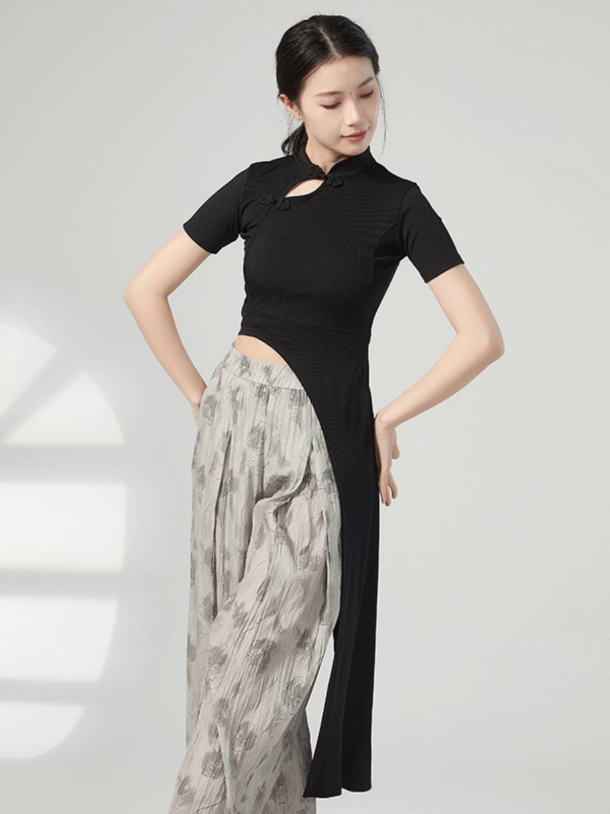 Classical dance service cheongsam Chinese dance exercises, elegant national style wide leg pants dance dance clothes summer teacher class