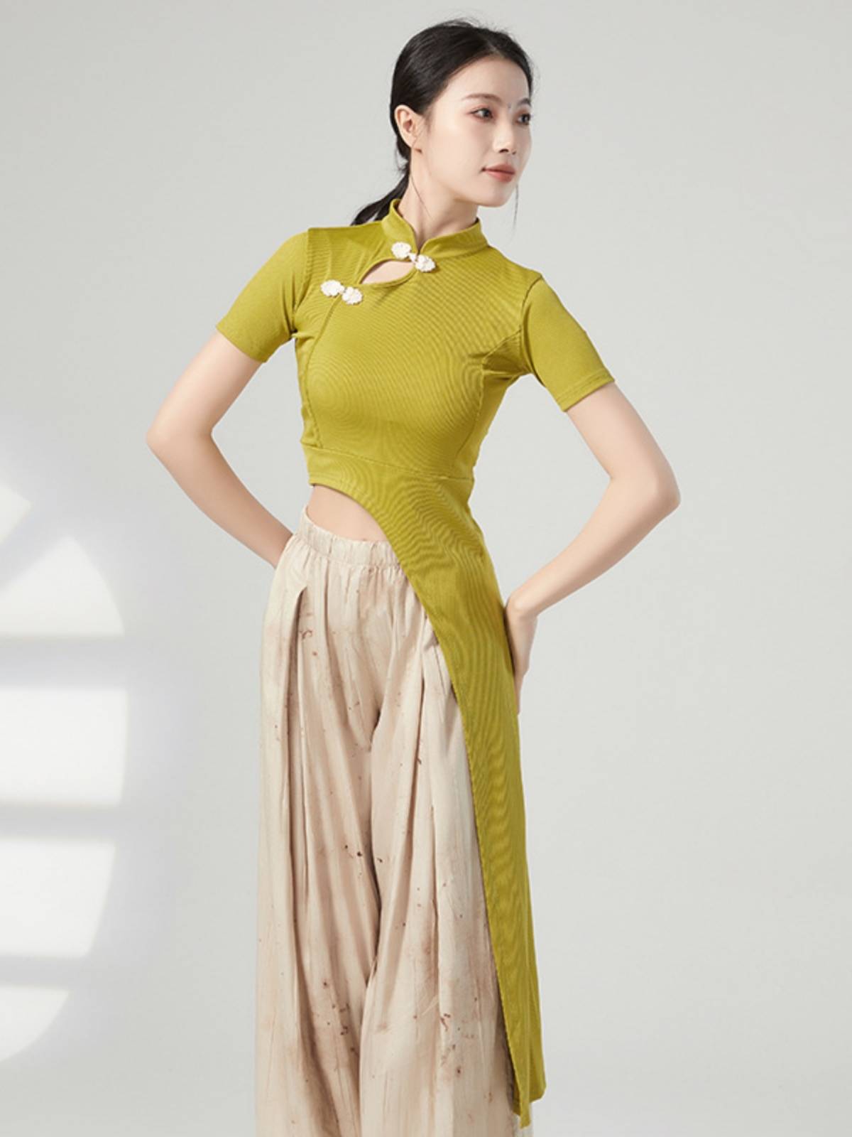 Classical dance service cheongsam Chinese dance exercises, elegant national style wide leg pants dance dance clothes summer teacher class